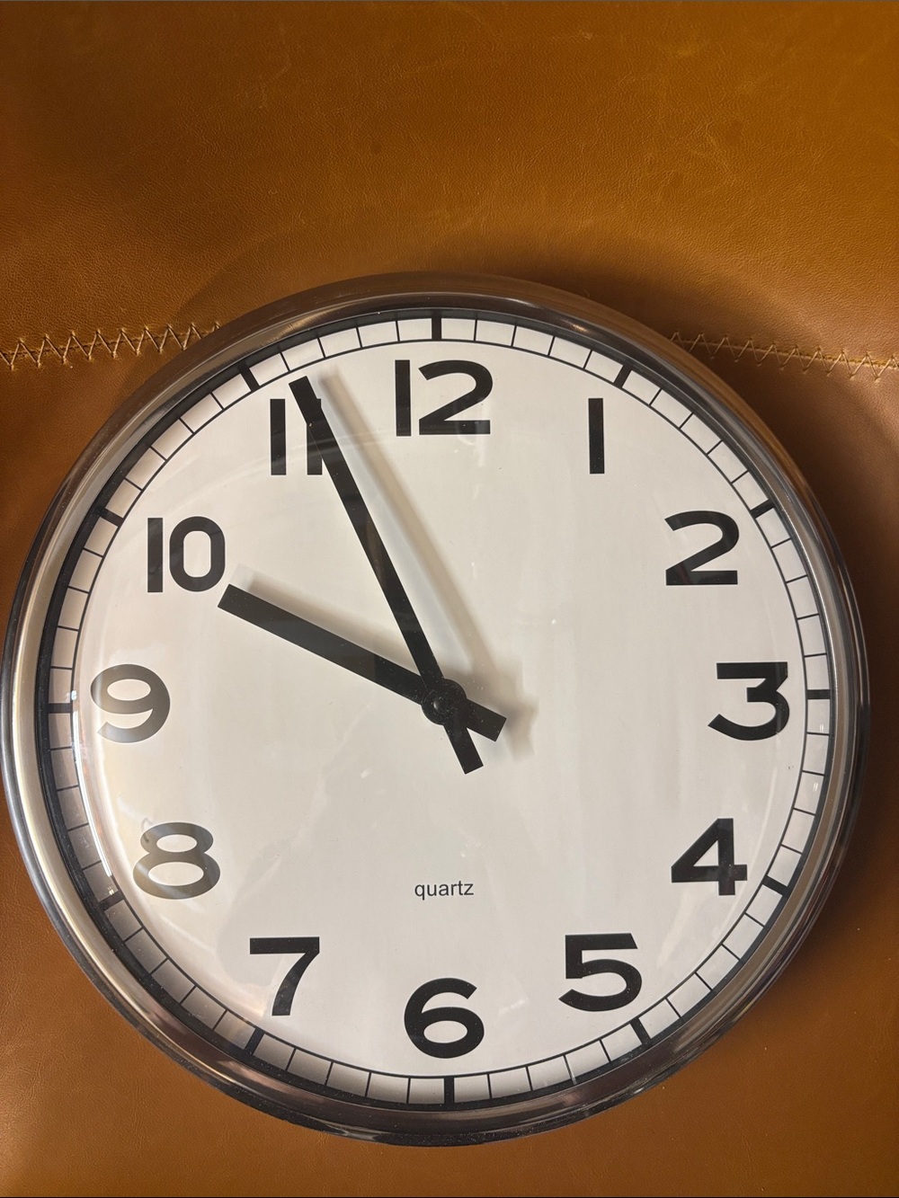 5/$15! Battery powered Classic White Wall Clock with Black Numerals and Hands